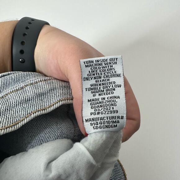 Gianni Bini Girls Raw Hem Stretchy Mini Denim Light Wash Skirt Size 5 - Picture 4 of 5